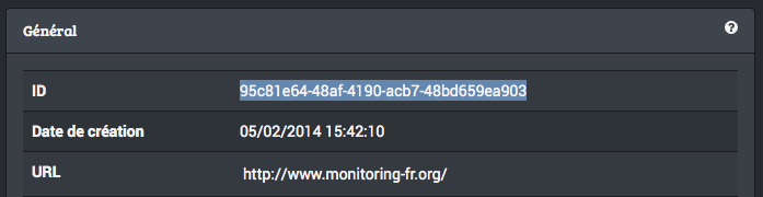Sélection de l’ID du site dans la console