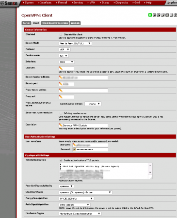 la conf du client OpenVPN