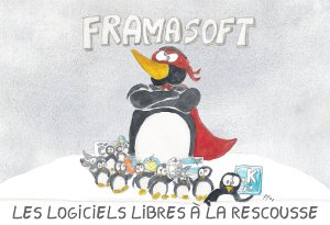 L'action de l'association Framasoft illustrée par un défilé de mascottes de logiciels libres