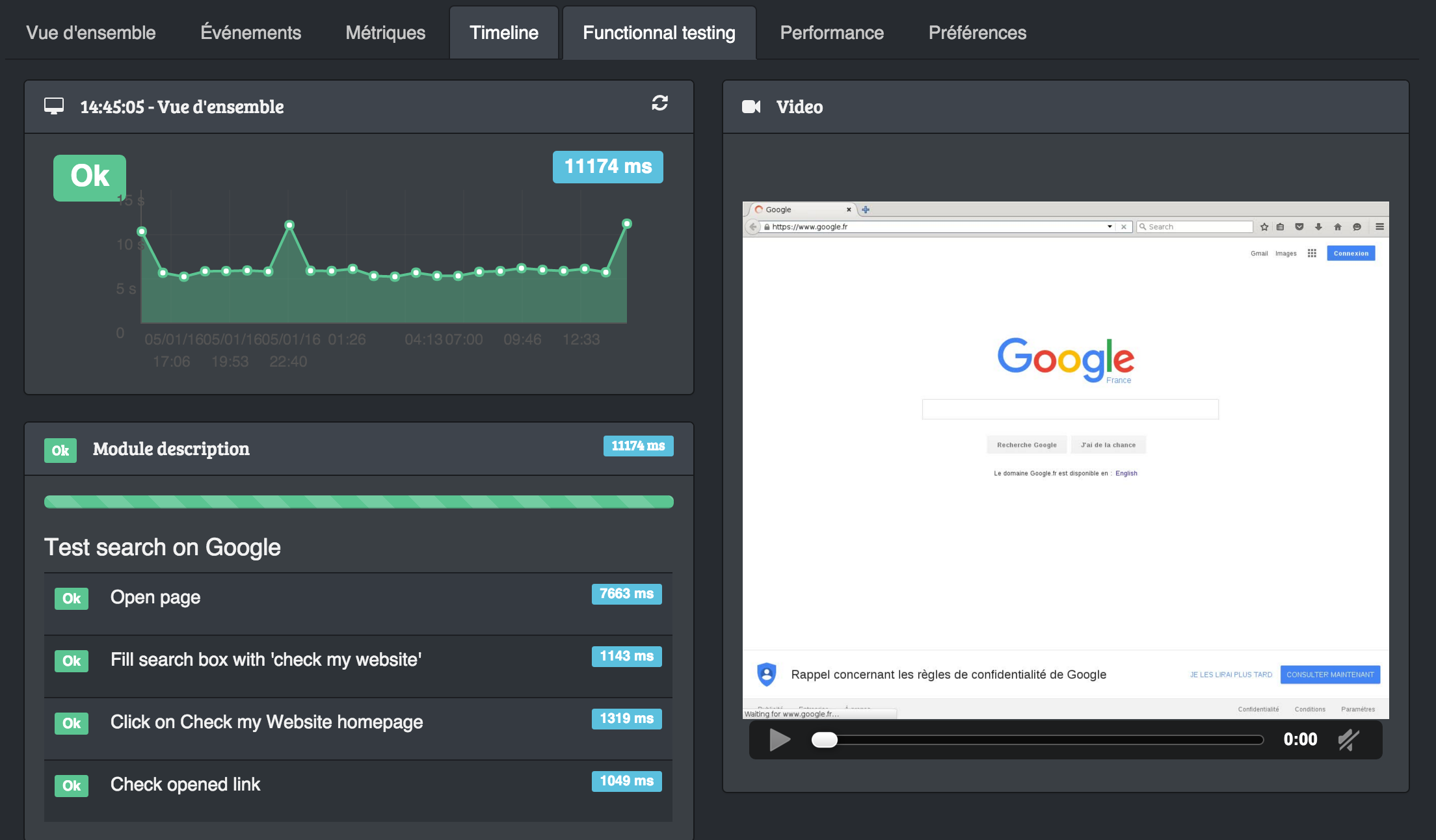 Nouvel onglet fonctionnel dans la console