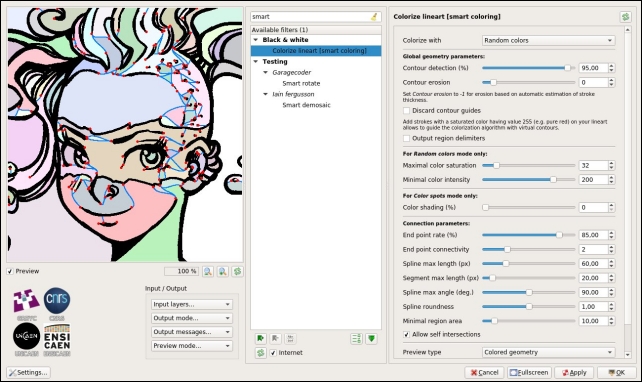 filtre « Colorize lineart [smart coloring] »