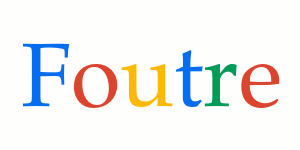 Le mot foutre parodiant le logo Google