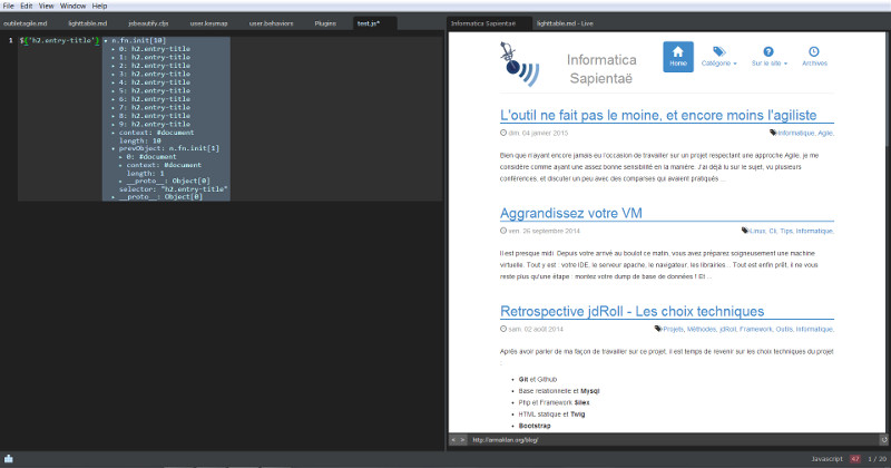 Évaluation in LightTable