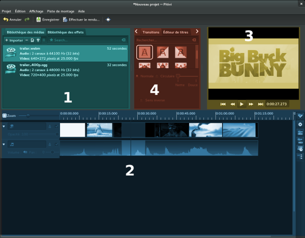 Capture d'écran de Pitivi