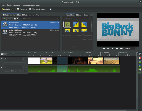 Capture d'écran de Pitivi