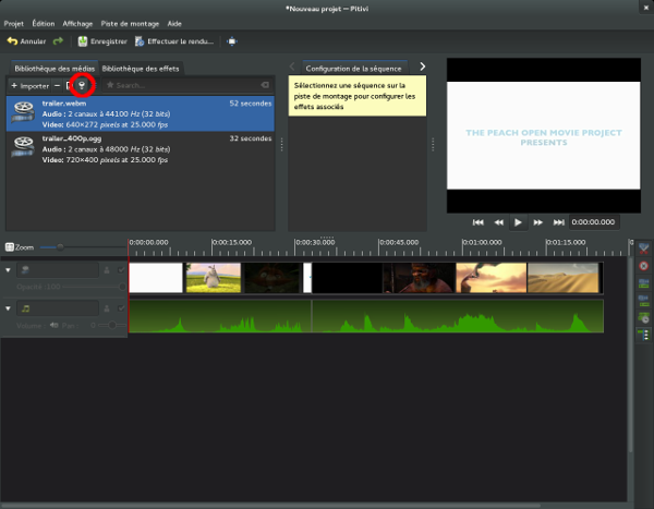 Capture d'écran de Pitivi