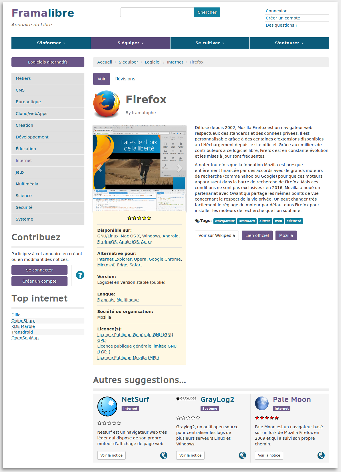 une notice dans Framalibre