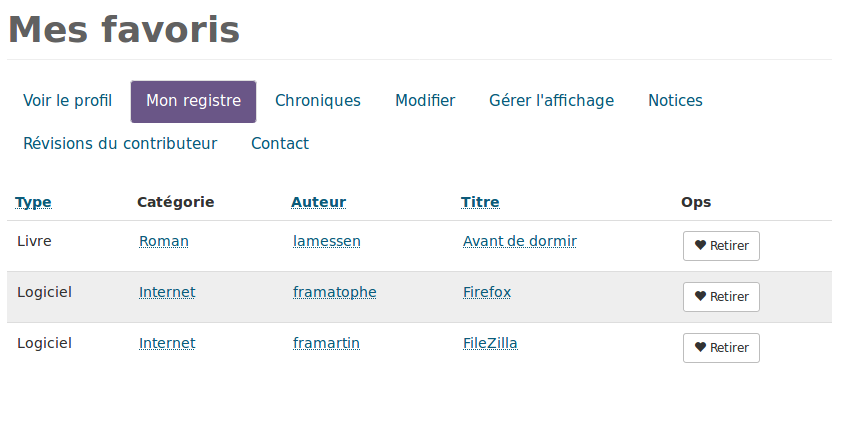 exemple de registre