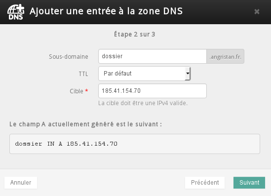 Configurer un sous domaine Apache