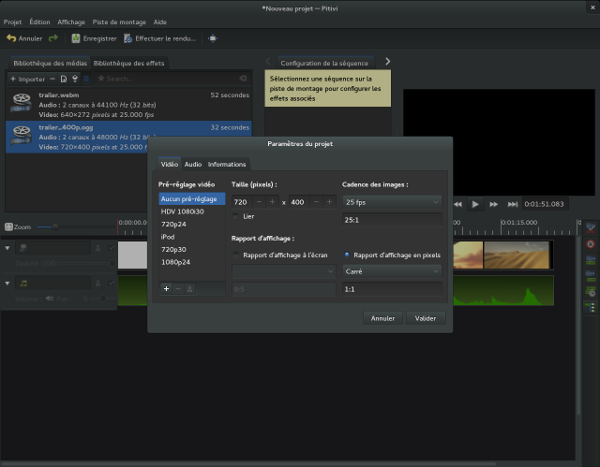 Capture d'écran de Pitivi