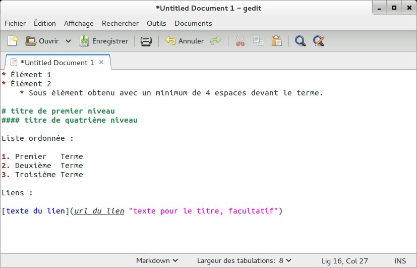 markdown-gedit-sample