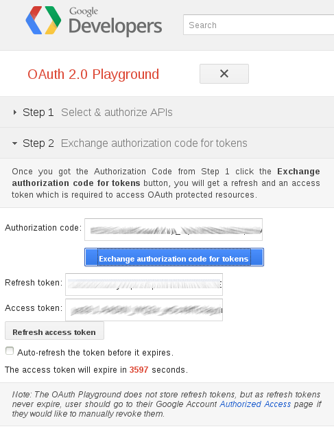 Google Talk : OAuth 2 : Etape 4