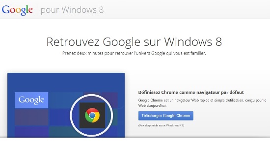 google et chrome sous windows8