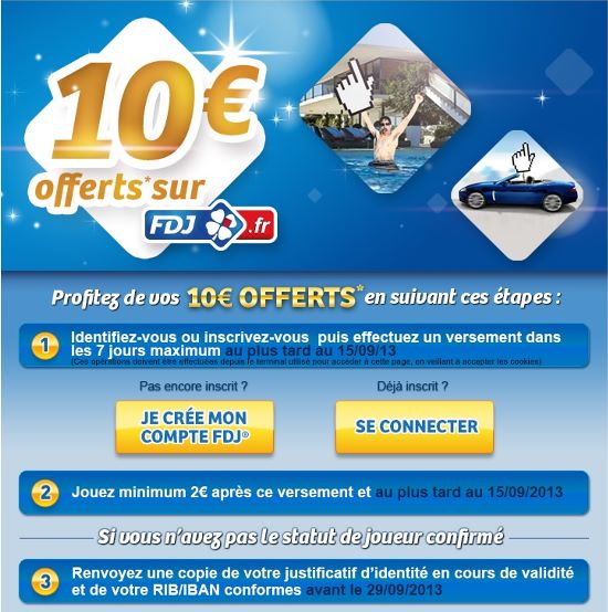 FDJ : 10€ offerts