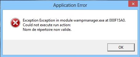 wampmanager exception 000f15a0