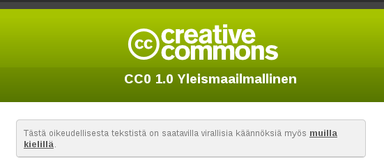 CC0 Finnish header screenshot