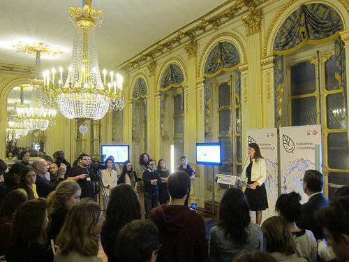 French Minister for Culture and Communication Aurélie Filippetti announcing the partnership between the ministry and Open Knowledge Foundation France