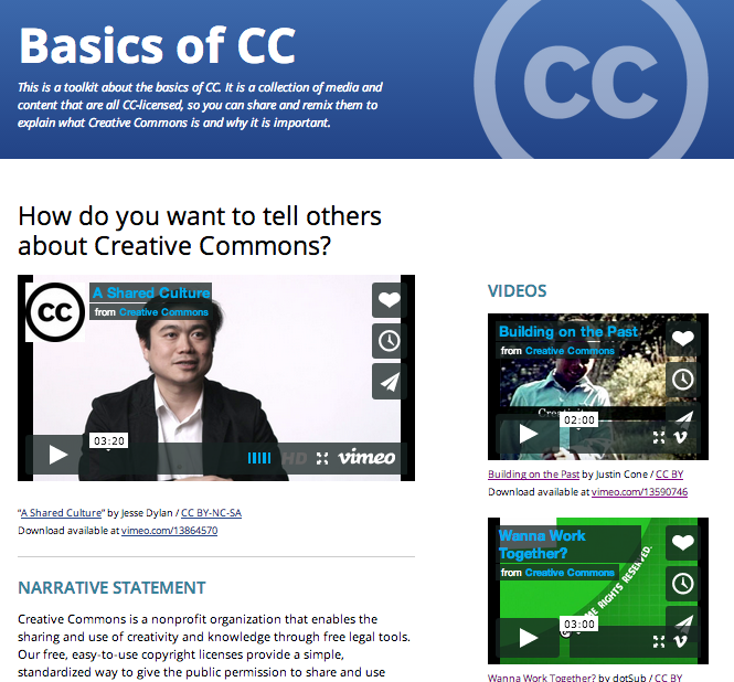 CC Toolkits Homepage