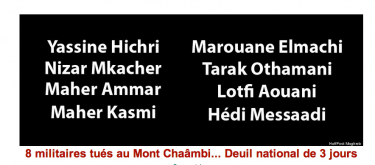 Names of soldiers killed on Mount Chaambi.