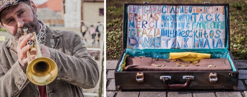 “Film me and put it on the Internet. I want to be a Youtube star”. The Ukrainian guy was once a well-known boxer in the Soviet Union, but now he plays music for a living, entertaining the tourists near Sé. Photo: Erge Sonn