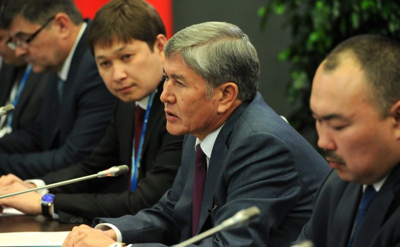 Kyrgyz President Almazbek Atambayev at a meeting in St. Petersburg, Russia, in 2015. Russian government image, licensed to reuse. 