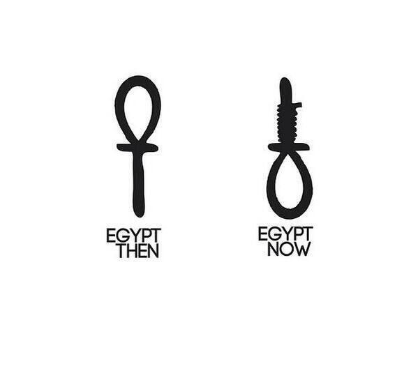 A cartoon by @Khalidalbaih comparing between ancient Egypt and Egypt today, shared by  @_amroali  on Twitter