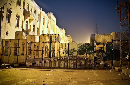 Sheikh Rihan mural around Tahrir Square 