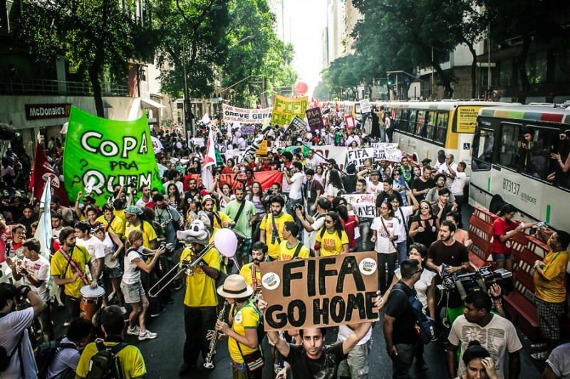 Ato no Rio de Janeiro contra a Copa. Foto: Mídia Ninja/Flickr, CC-BY-NC-SA