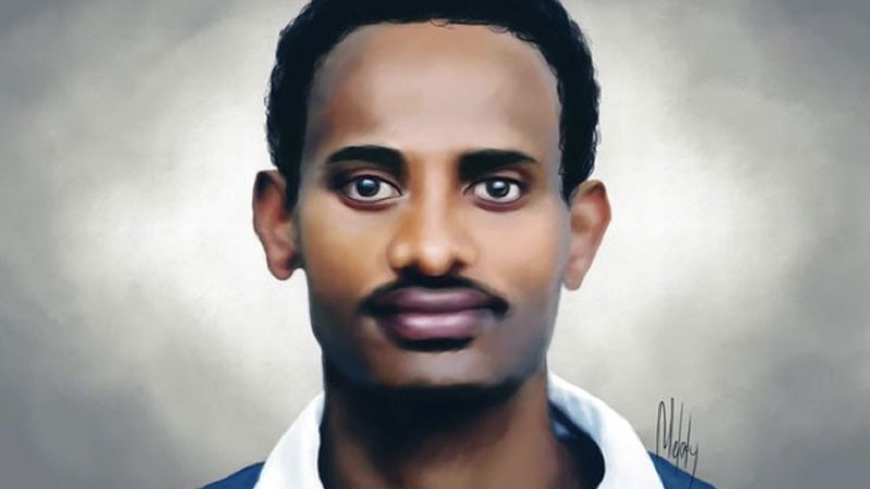 Portrait robot de M. Zelalem Workagegnehu à partir d'une photo, par Melody Sundberg. Image utilisée avec la permission.