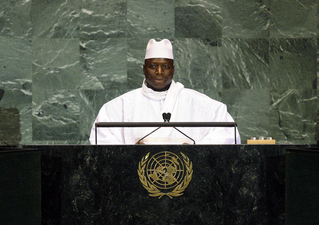 President of the Gambia Yahya Jammeh addresses United Nations General Assembly on 24 September, 2013. UN photo by Erin Siegal. Used under Creative Commons license BY-NC-ND 2.0.