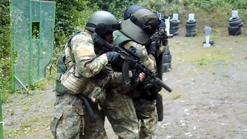 Russian special forces training in the North Caucasus. Screenshot from Youtube video published by hardingush.