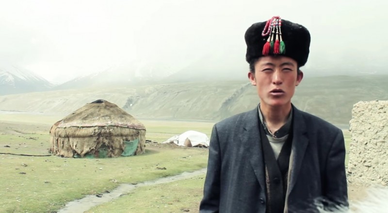 A Wakhan Kyrgyz. Screenshot from video uploaded by Jeff Waalkes.