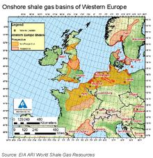 Source de gaz de schiste en Europe (US EIA, 2011) - domaine public 