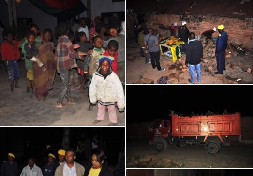 Emsemble de photos montrant l'evacuation des sans abris a Antananarivo, madagascar 