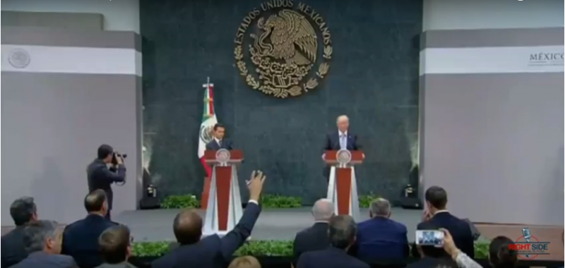 Captura de pantalla de la conferencia de prensa de Peña Nieto y Trump tras su reunión privada. Transmitida por YouTube.