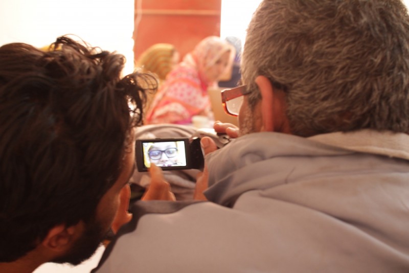 WITNESS video advocacy workshop in the Tindouf camps in February, 2016. Photo by Madeleine Bair.