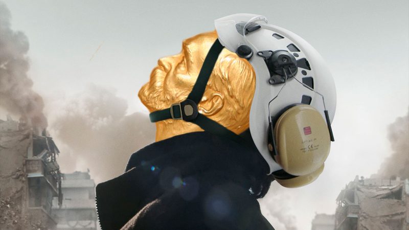 Image: Netflix poster art for "The White Helmets" / modified by Kevin Rothrock