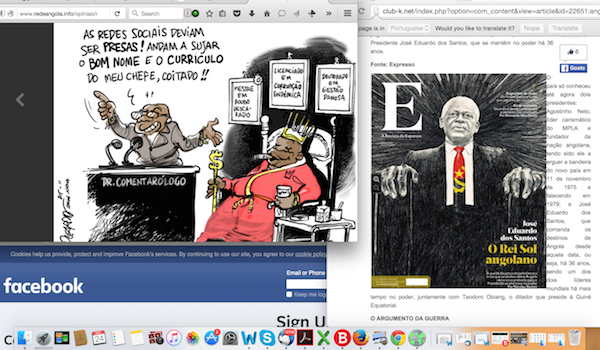 O Presidente e as Redes Sociais. Captura de tela por MakaAngola