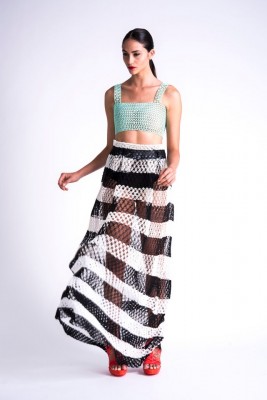3D printed skirt, top, and shoes from the collection of Israeli fashion designer Danit Peleg. (Source: DanitPeleg.com)