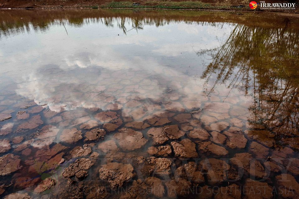 A dried-up pond in Pindaya Township in Southern Shan State on April 28. Photo by Jpaing / The Irrawaddy
