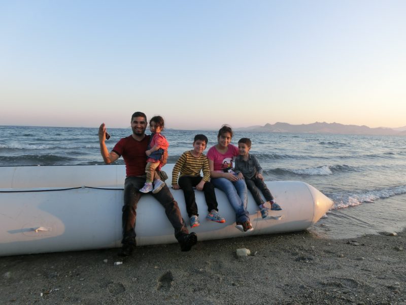 Refugee family arriving in Europe. Photo: International Federation of Red Cross and Red Crescent Societies, CC BY-NC-ND. 