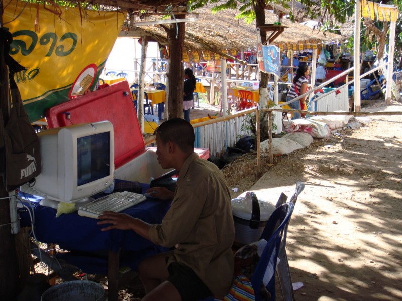 An Internet cafe in Laos. Photo from Flickr user Jon Rawlinson. CC License