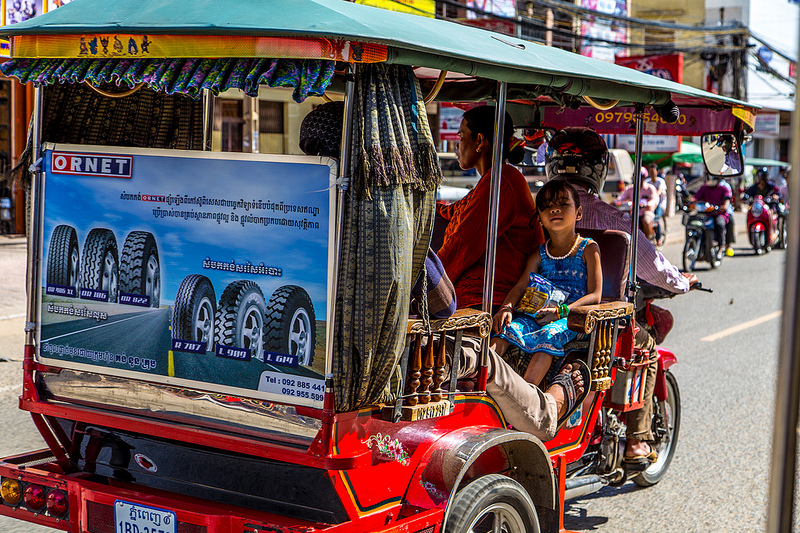 Cambodia's tuktuk, a three-wheeled public vehicle