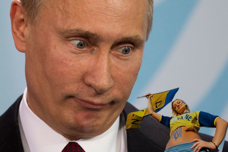 Putin "eyes" Ukraine? Images mixed by author.