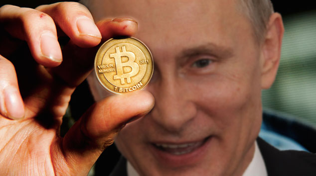 Russia reconsiders Bitcoin? Images mixed by Kevin Rothrock.