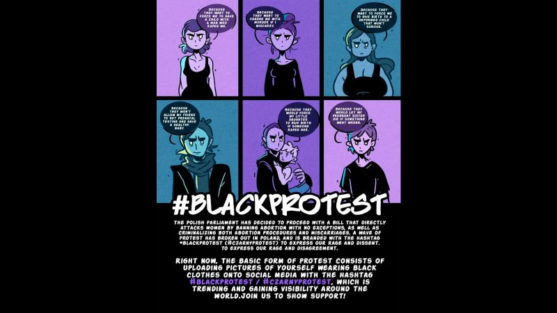 Polish #BlackProtest poster. Photo used with permission of author Kasia Babis.