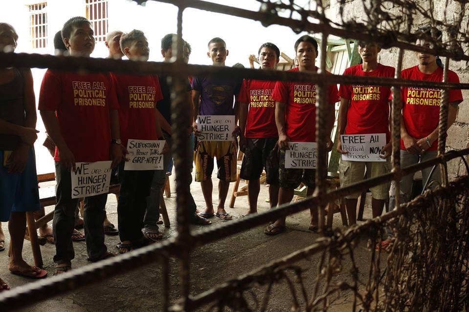 Political prisoners from Compostela Valley Provincial Rehabilitation Center, located in the southern part of the Philippines, are also holding a solidarity fast. Source: Facebook