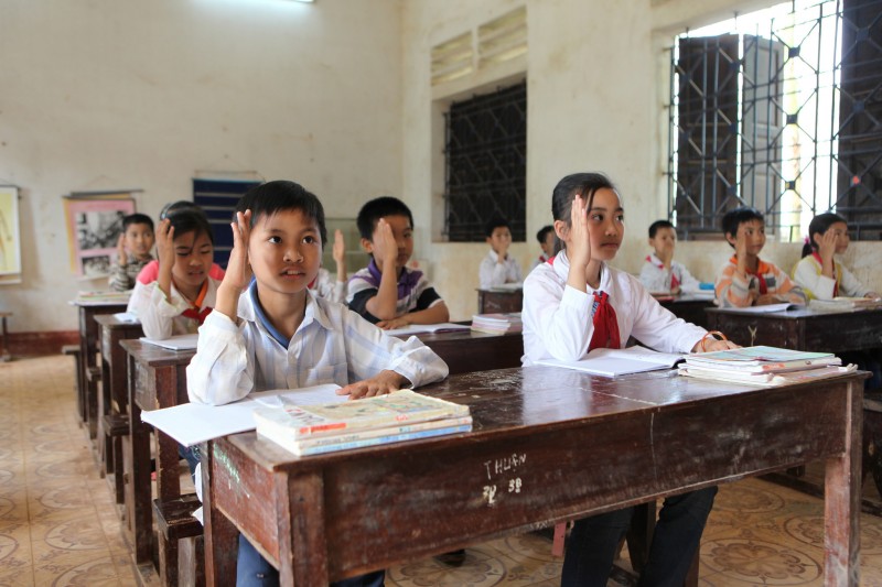 Children in a classroom at Thuong Nong Primary School, Tam Nong District, Phu Tho Province in Vietnam. Photo and caption by ILO/Truong Van Vi. Source: Flickr. CC License