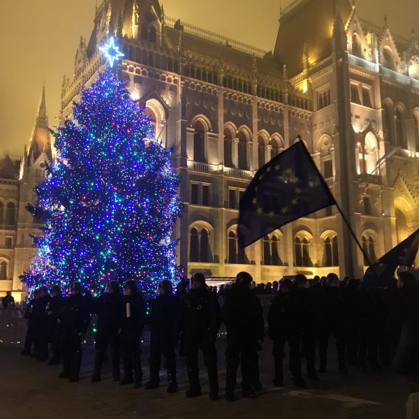 Christmas tree at the Parliament square