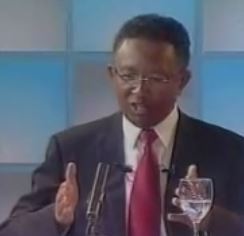 Screen shot of Hery Rajaonarimampianina during the presidential debate - Public Domain 